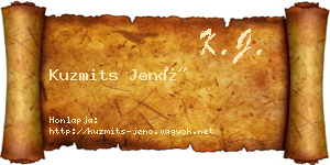 Kuzmits Jenő névjegykártya