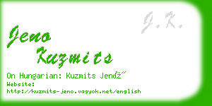 jeno kuzmits business card